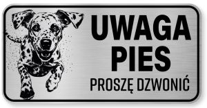 Tabliczka ostrzegawcza - Uwaga pies Dalmatyńczyk