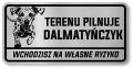 Tabliczka ostrzegawcza - Uwaga pies Dalmatyńczyk