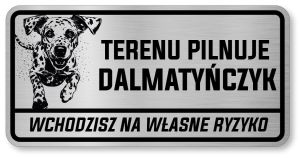 Tabliczka ostrzegawcza - Uwaga pies Dalmatyńczyk