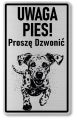 Tabliczka ostrzegawcza - Uwaga pies Dalmatyńczyk