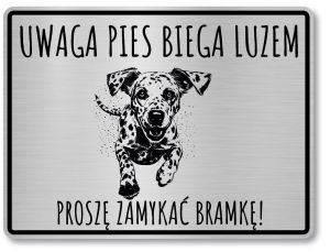 Tabliczka ostrzegawcza - Uwaga pies Dalmatyńczyk
