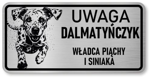Tabliczka ostrzegawcza - Uwaga pies Dalmatyńczyk śmieszna