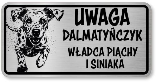 Tabliczka ostrzegawcza - Uwaga pies Dalmatyńczyk śmieszna