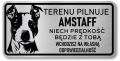 Tabliczka ostrzegawcza - Uwaga pies AMSTAFF