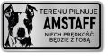 Tabliczka ostrzegawcza - Uwaga pies AMSTAFF
