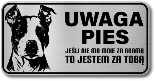Tabliczka ostrzegawcza - Uwaga pies AMSTAFF
