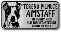 Tabliczka ostrzegawcza - Uwaga pies AMSTAFF