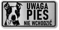 Tabliczka ostrzegawcza - Uwaga pies AMSTAFF