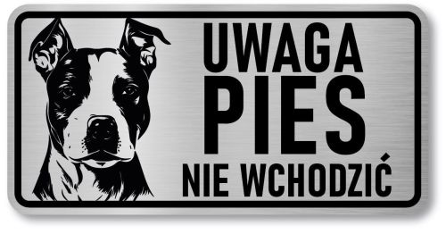 Tabliczka ostrzegawcza - Uwaga pies AMSTAFF
