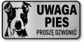 Tabliczka ostrzegawcza - Uwaga pies AMSTAFF