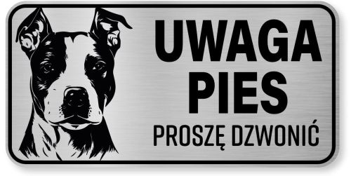 Tabliczka ostrzegawcza - Uwaga pies AMSTAFF