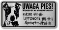 Tabliczka ostrzegawcza - Uwaga pies AMSTAFF