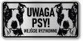 Tabliczka ostrzegawcza - Uwaga pies AMSTAFF 2 psy