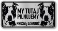 Tabliczka ostrzegawcza - Uwaga pies AMSTAFF 2 psy