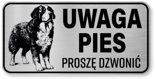 Tabliczka ostrzegawcza - Uwaga pies BERNEŃSKI PIES PASTERSKI berneńczyk