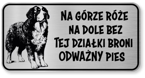 Tabliczka ostrzegawcza Uwaga pies BERNEŃSKI PASTERSKI berneńczyk śmieszna