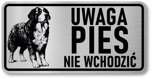 Tabliczka ostrzegawcza - Uwaga pies BERNEŃSKI PIES PASTERSKI berneńczyk