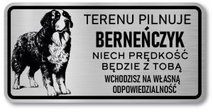 Tabliczka ostrzegawcza - Uwaga pies BERNEŃSKI PIES PASTERSKI berneńczyk