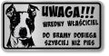 Tabliczka ostrzegawcza - Uwaga pies AMSTAFF śmieszna