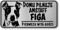 Tabliczka ostrzegawcza - Uwaga pies AMSTAFF z imieniem