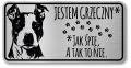 Tabliczka ostrzegawcza - Uwaga pies AMSTAFF śmieszna