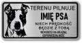 Tabliczka ostrzegawcza - Uwaga pies AMSTAFF z imieniem
