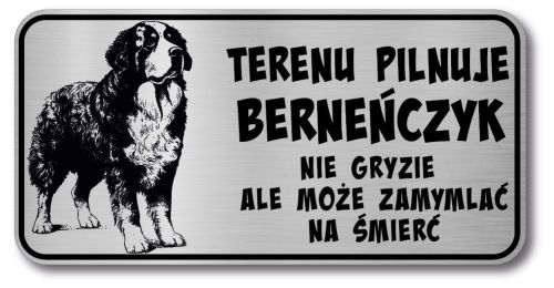 Tabliczka ostrzegawcza Uwaga Berneński Pies Pasterski berneńczyk śmieszna