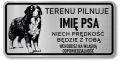 Tabliczka ostrzegawcza Uwaga Berneński Pies Pasterski berneńczyk IMIĘ