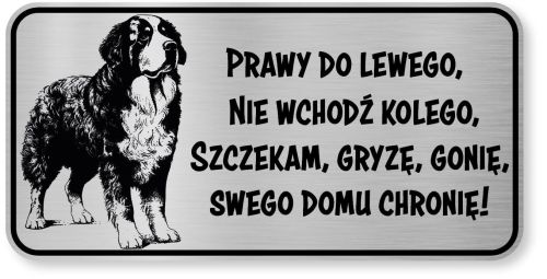 Tabliczka ostrzegawcza Uwaga Berneński Pies Pasterski Berneńczyk śmieszna