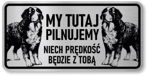 Tabliczka ostrzegawcza Uwaga Berneński Pies Pasterski Berneńczyk 2 psy