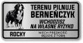 Tabliczka ostrzegawcza Uwaga Berneński Pies Pasterski Berneńczyk IMIĘ