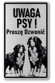 Tabliczka ostrzegawcza - Uwaga pies BERNEŃSKI PIES PASTERSKI berneńczyk