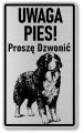Tabliczka ostrzegawcza - Uwaga pies BERNEŃSKI PIES PASTERSKI berneńczyk
