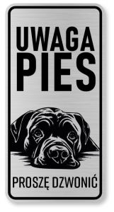 Tabliczka ostrzegawcza - Uwaga pies Cane Corso