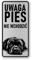 Tabliczka ostrzegawcza - Uwaga pies Cane Corso