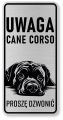 Tabliczka ostrzegawcza - Uwaga pies Cane Corso