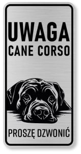 Tabliczka ostrzegawcza - Uwaga pies Cane Corso