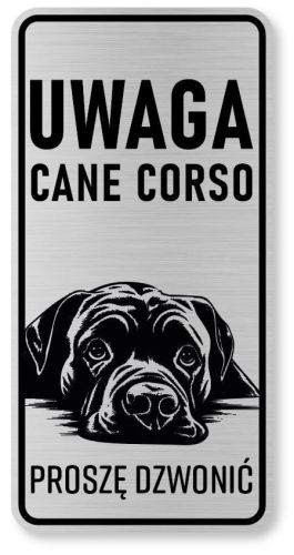 Tabliczka ostrzegawcza - Uwaga pies Cane Corso