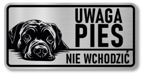 Tabliczka ostrzegawcza - Uwaga pies Cane Corso