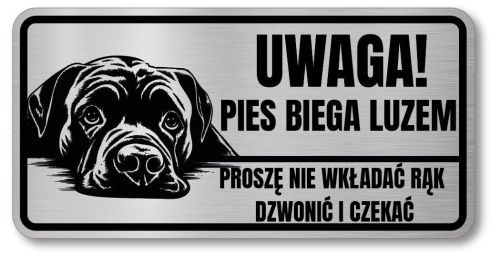 Tabliczka ostrzegawcza - Uwaga pies Cane Corso