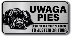 Tabliczka ostrzegawcza - Uwaga pies Cane Corso