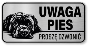 Tabliczka ostrzegawcza - Uwaga pies Cane Corso