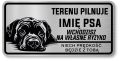 Tabliczka ostrzegawcza - Uwaga pies Cane Corso z imieniem