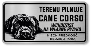 Tabliczka ostrzegawcza - Uwaga pies Cane Corso