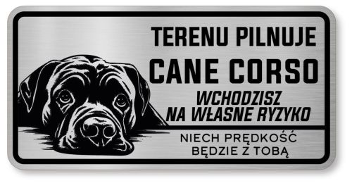 Tabliczka ostrzegawcza - Uwaga pies Cane Corso