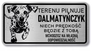 Tabliczka uwaga pies dalmatyńczyk