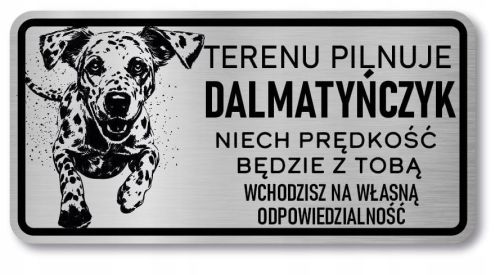 Tabliczka uwaga pies dalmatyńczyk