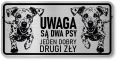 Tabliczka ostrzegawcza - Uwaga pies Dalmatyńczyk 2 psy