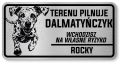 Tabliczka ostrzegawcza - Uwaga pies Dalmatyńczyk z imieniem