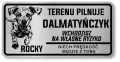 Tabliczka ostrzegawcza - Uwaga pies Dalmatyńczyk z imieniem